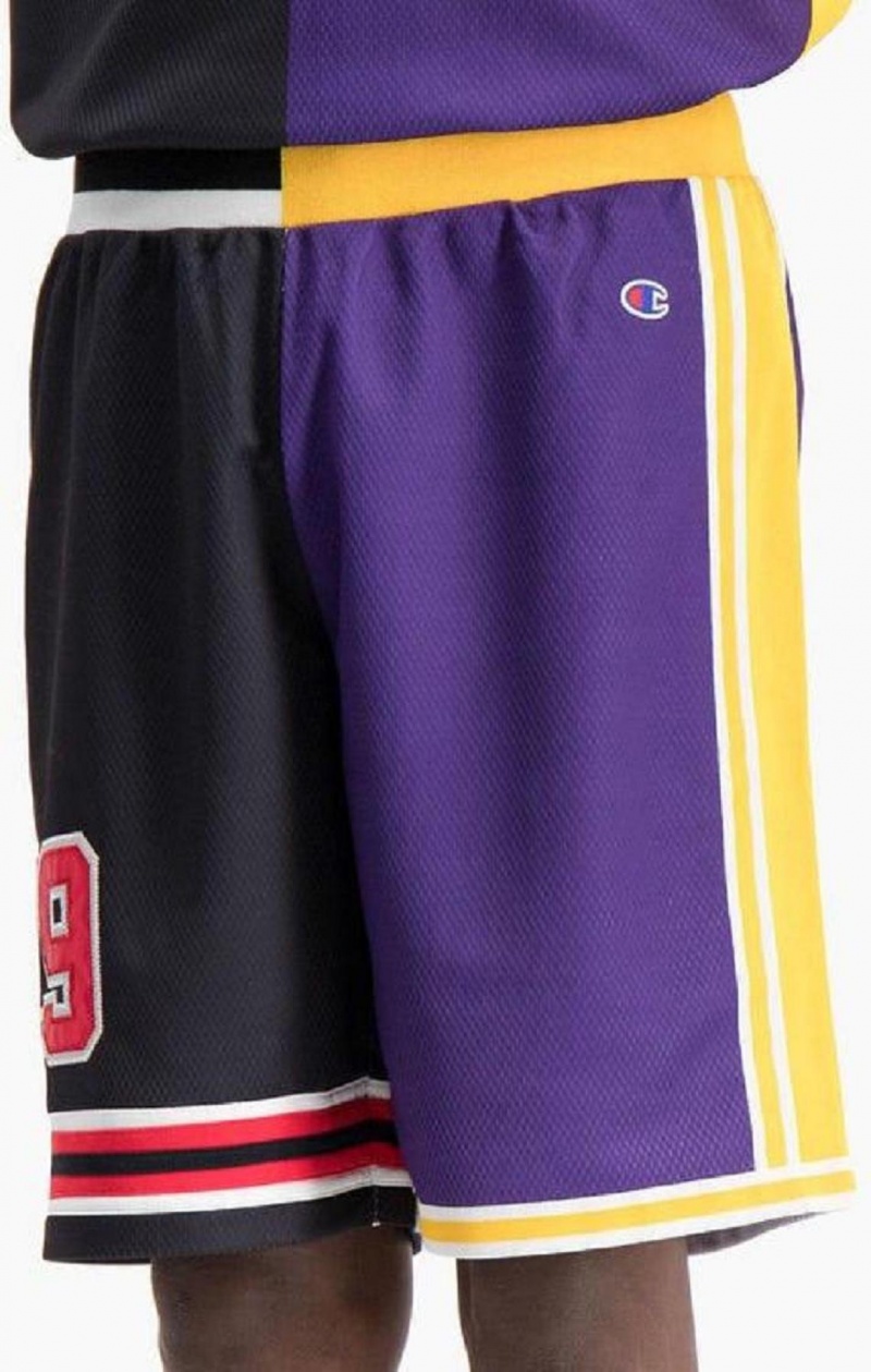 Short Champion NBMIX Patchwork 'Champion 19' Basketball Shorts Homme Noir Violette | 5740-JKRBA