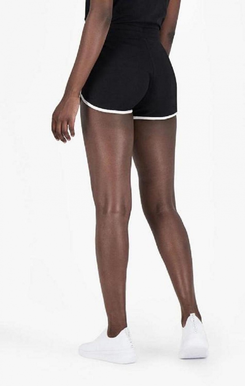 Short Champion Nervuré Runner Shorts Femme Noir | 0983-AVDTQ