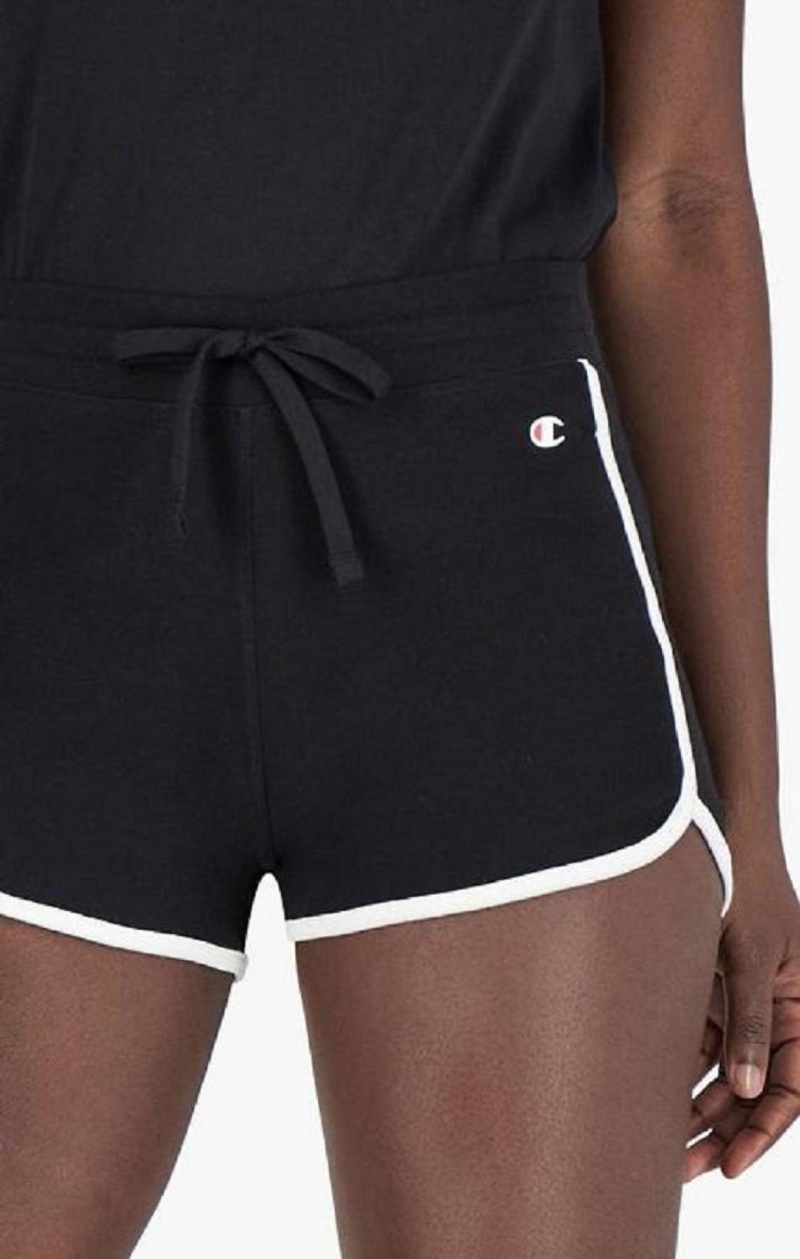 Short Champion Nervuré Runner Shorts Femme Noir | 0983-AVDTQ