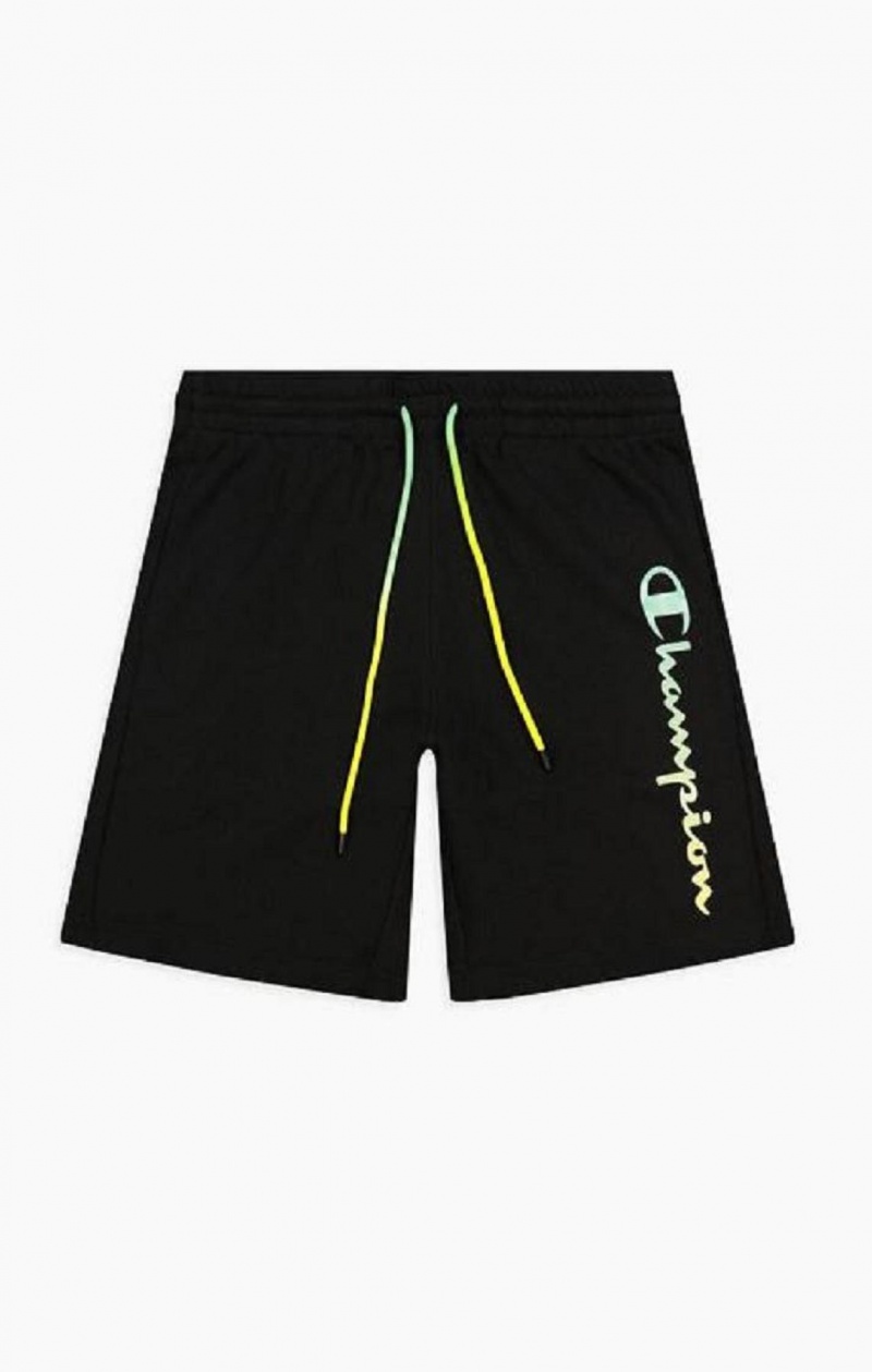 Short Champion Rainbow Script Logo Sweat Shorts Homme Noir | 2175-ZOWDP