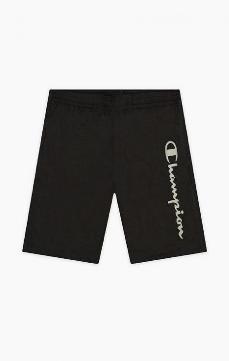 Short Champion Reflective Script Logo Shorts Homme Noir | 4725-ETZKA