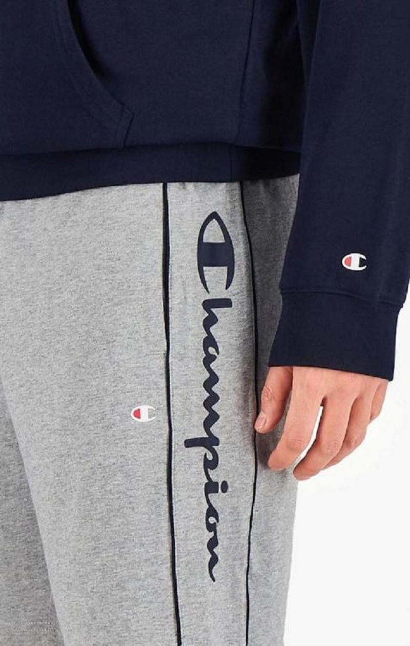 Short Champion Script Logo Coton Shorts Homme Grise Clair | 8293-KBXOG