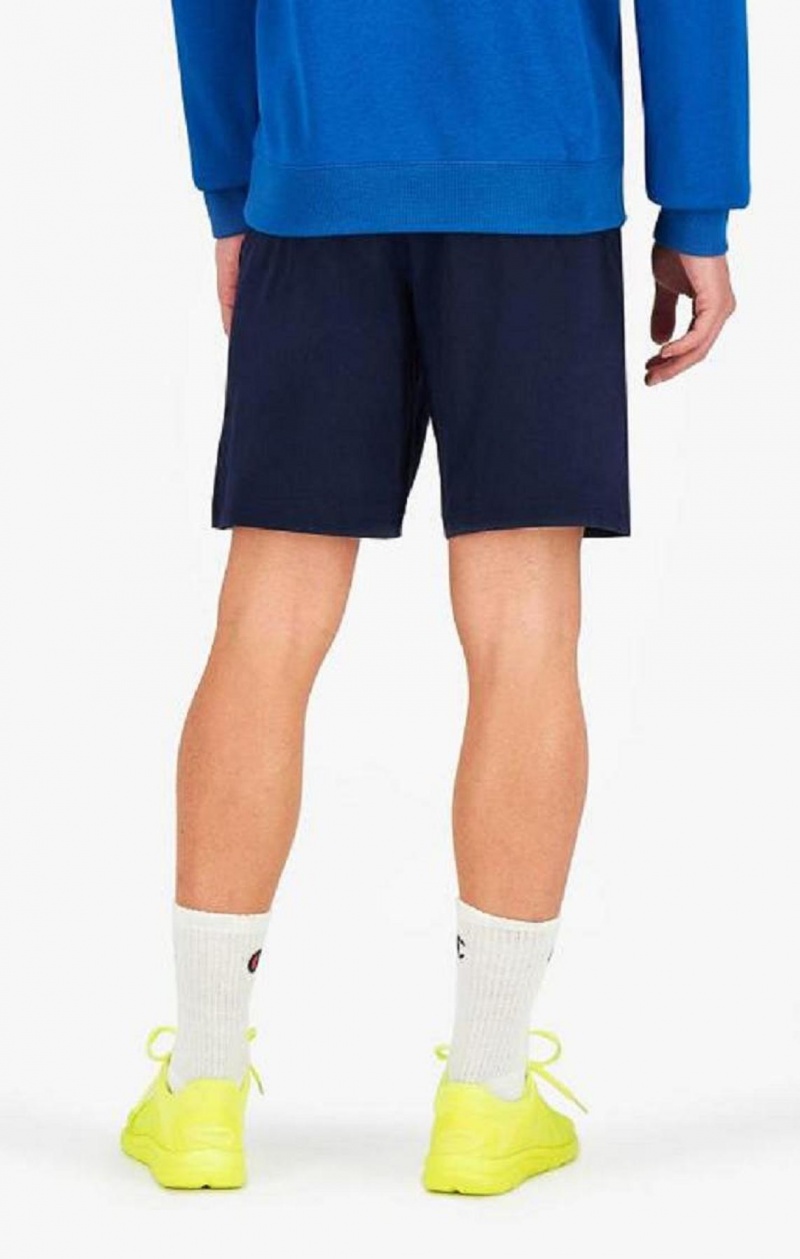 Short Champion Script Logo Coton Shorts Homme Bleu Foncé | 6345-YKHPM