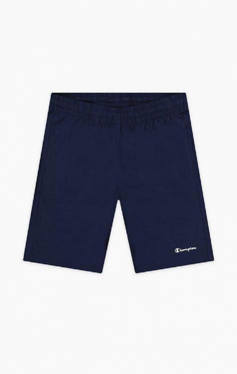 Short Champion Script Logo Coton Shorts Homme Bleu Foncé | 6345-YKHPM