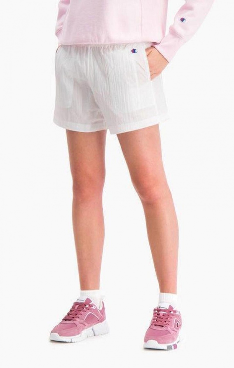 Short Champion Tape Detail Piste Shorts Femme Blanche | 0615-IRVZJ