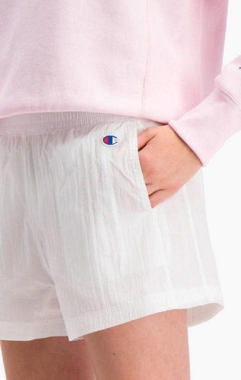 Short Champion Tape Detail Piste Shorts Femme Blanche | 0615-IRVZJ