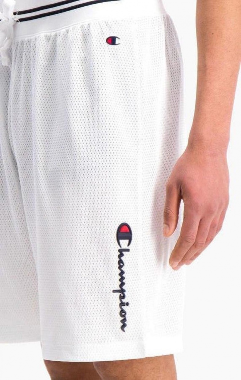 Short Champion Vertical Script Logo Shorts Homme Blanche | 2710-FWNRZ