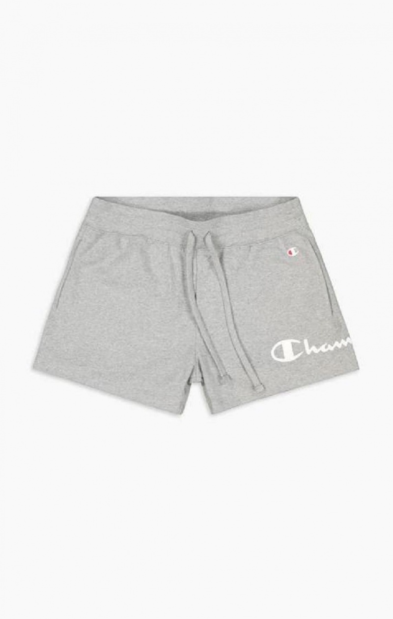 Short Champion Wraparound Script Logo Runner Shorts Femme Grise Clair | 0896-YMKQF