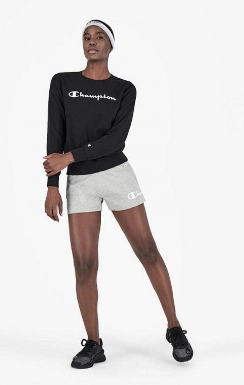 Short Champion Wraparound Script Logo Runner Shorts Femme Grise Clair | 0896-YMKQF