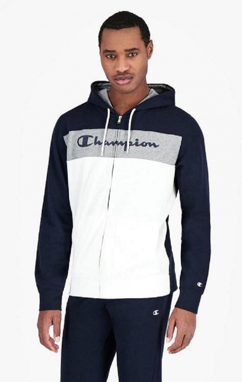 Survêtement Champion Colour Block Script Logo Zip-Up Sweatsuit Homme Bleu Foncé | 6724-WXLQT