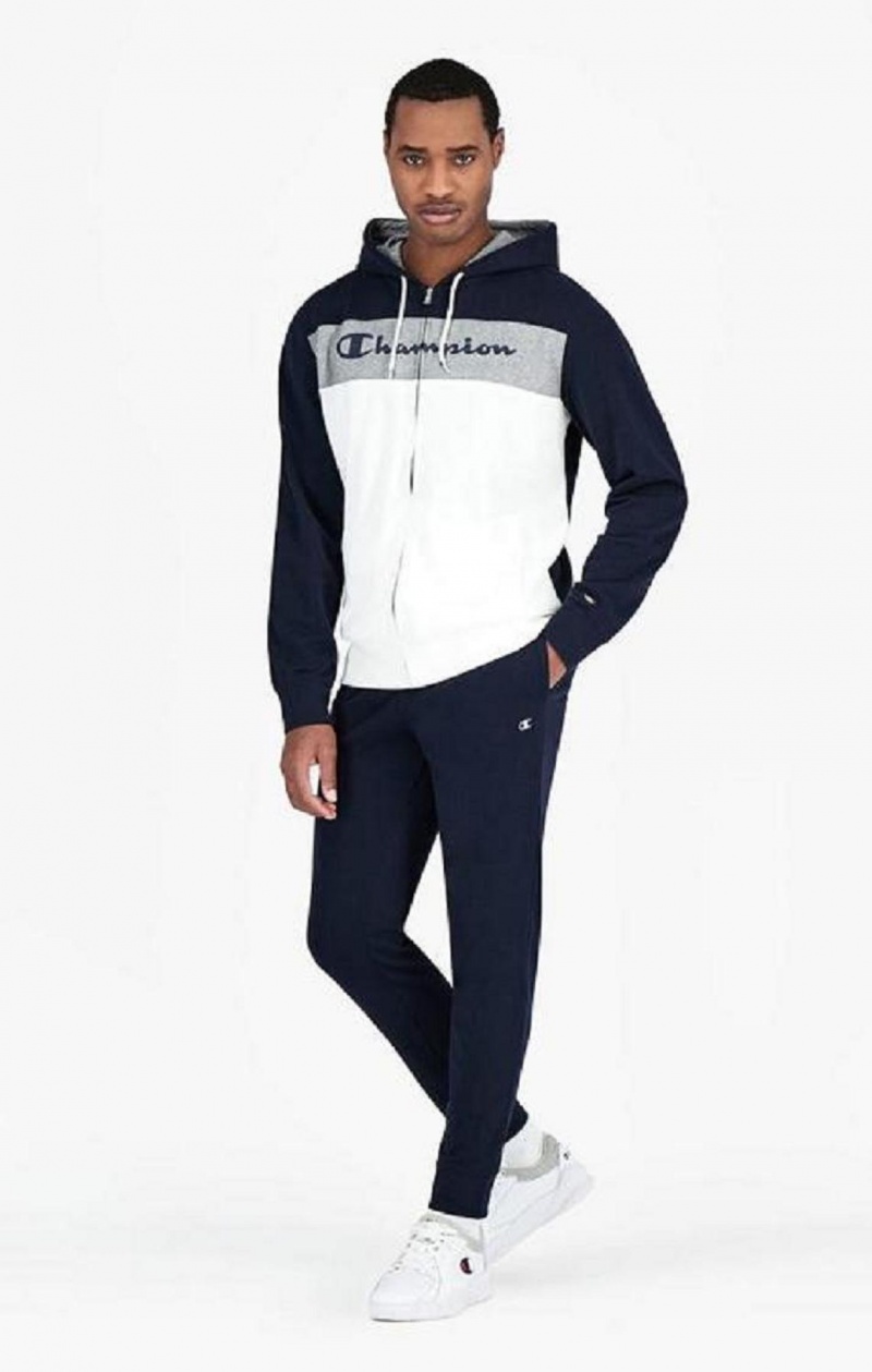 Survêtement Champion Colour Block Script Logo Zip-Up Sweatsuit Homme Bleu Foncé | 6724-WXLQT