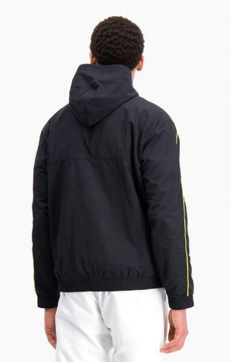 Survêtement Champion Half Zip-Up Encapuchonné Piste Jacket Homme Noir | 0691-UTONL