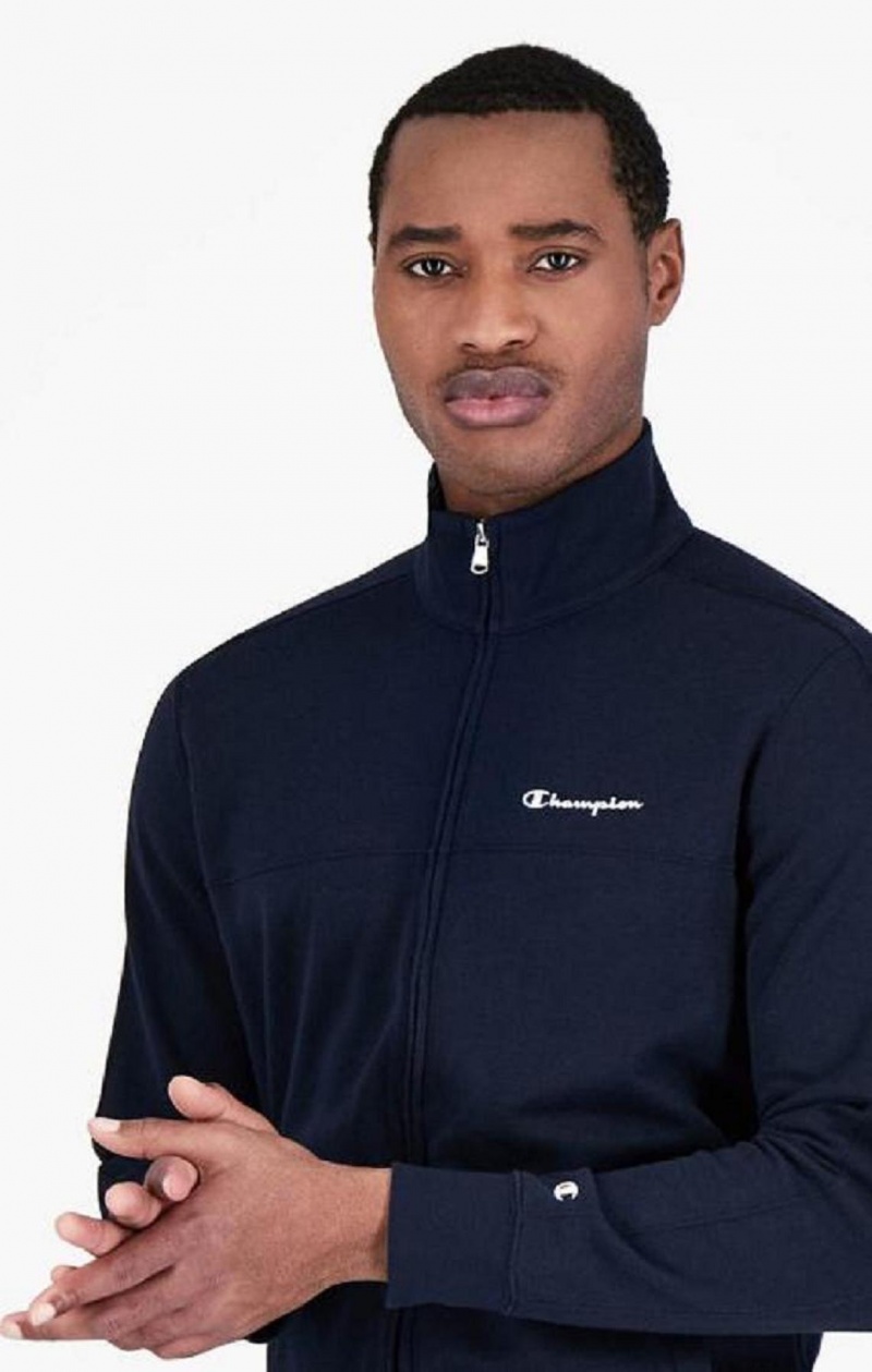 Survêtement Champion Script Logo Detail Zip-Up Sweatsuit Homme Bleu Foncé | 8609-BIHAW