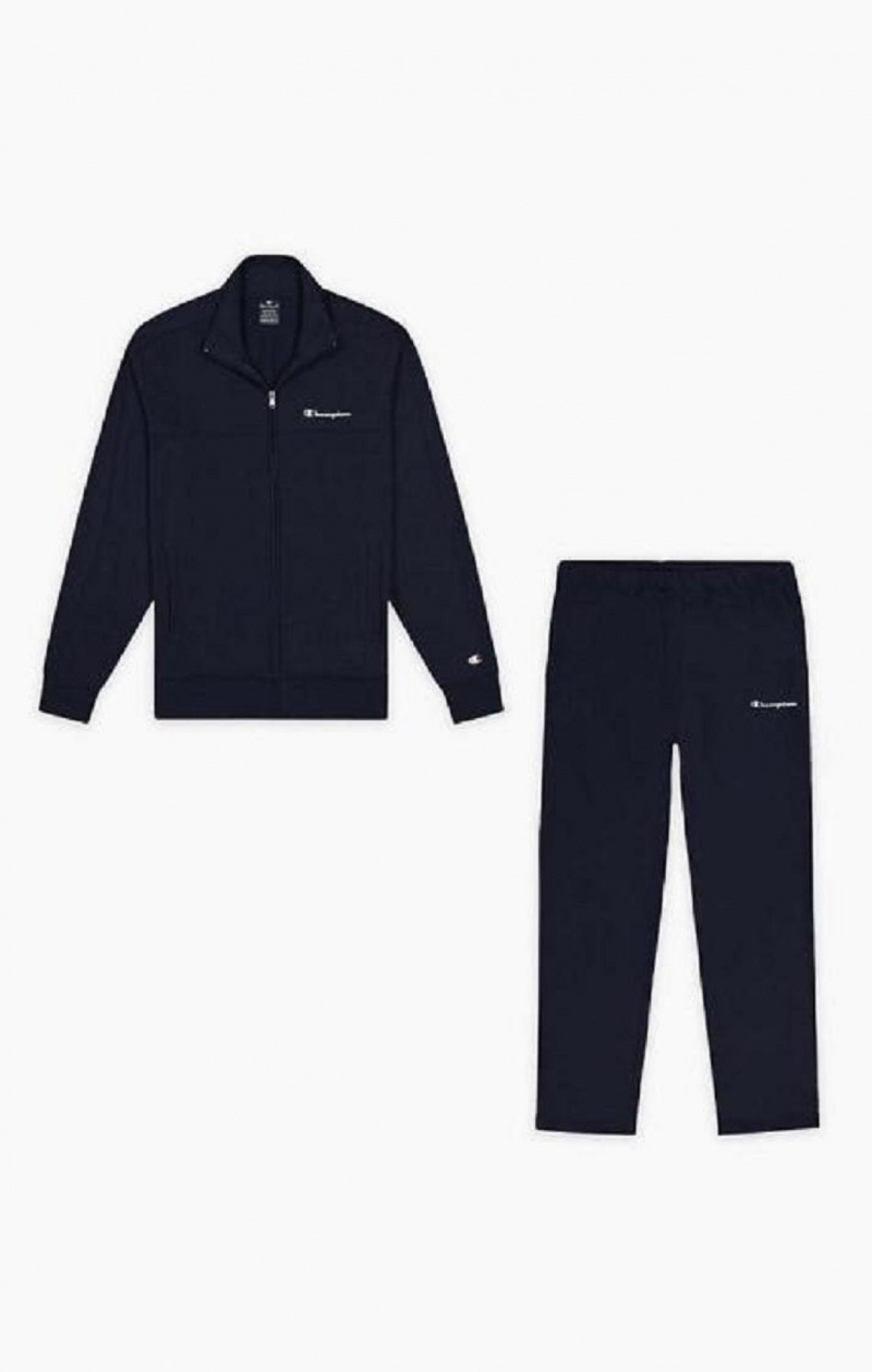 Survêtement Champion Script Logo Detail Zip-Up Sweatsuit Homme Bleu Foncé | 8609-BIHAW