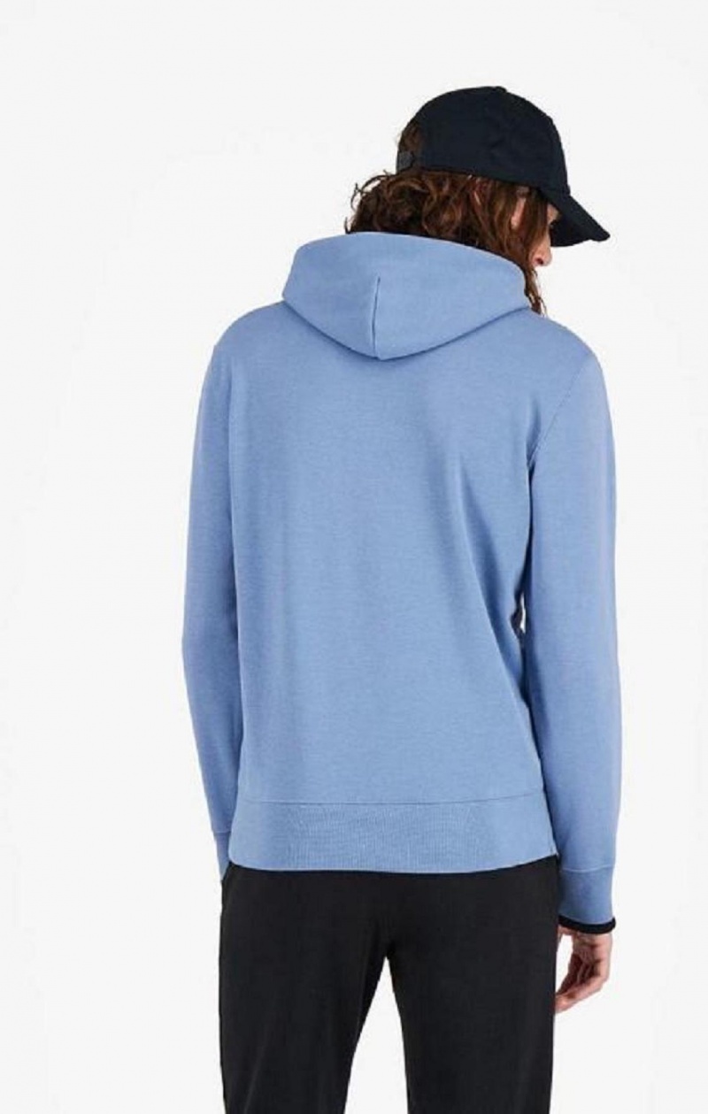 Sweat a Capuche Champion Collegiate Logo Hoodie Homme Turquoise Bleu | 5324-DOUCY