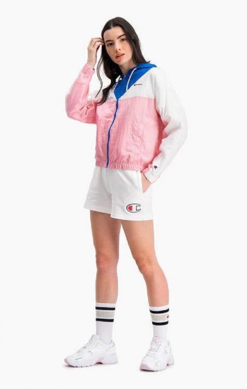 Sweat a Capuche Champion Colour Block Encapuchonné Piste Jacket Femme Rose | 6190-HXIGM