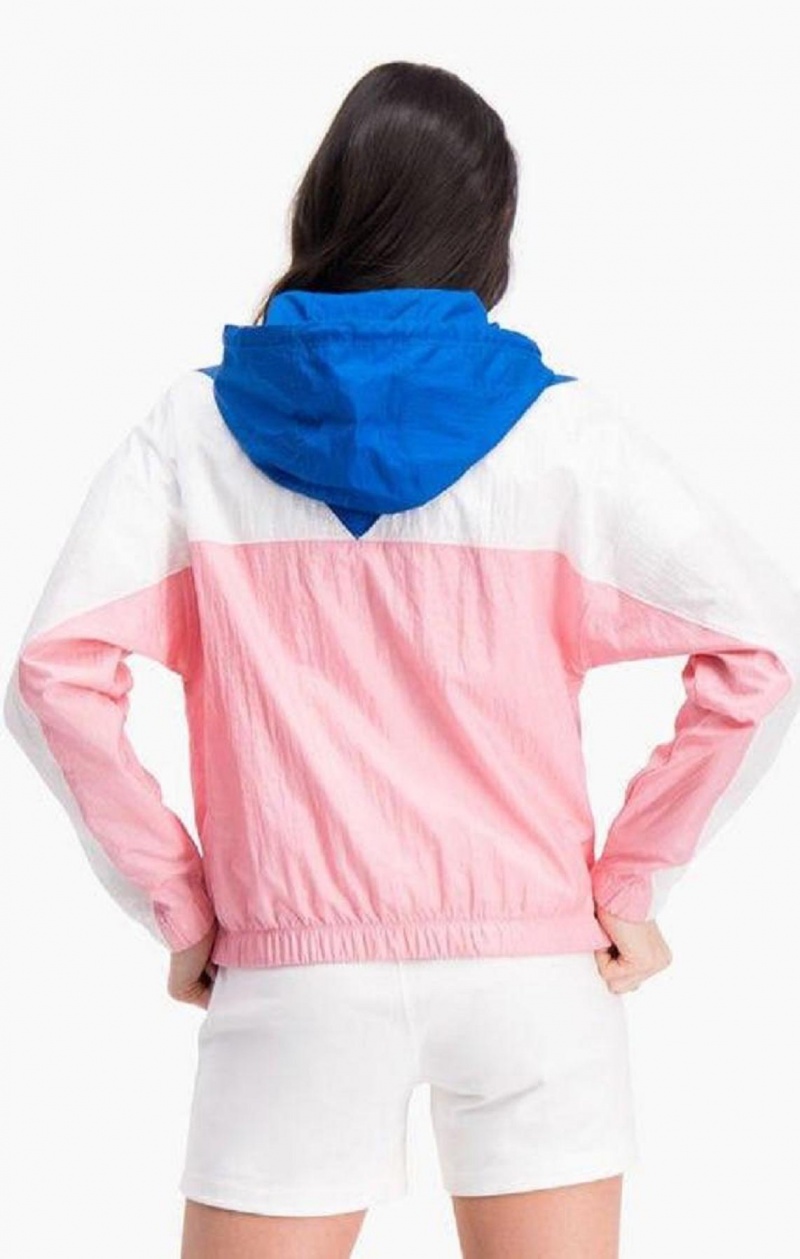 Sweat a Capuche Champion Colour Block Encapuchonné Piste Jacket Femme Rose | 6190-HXIGM