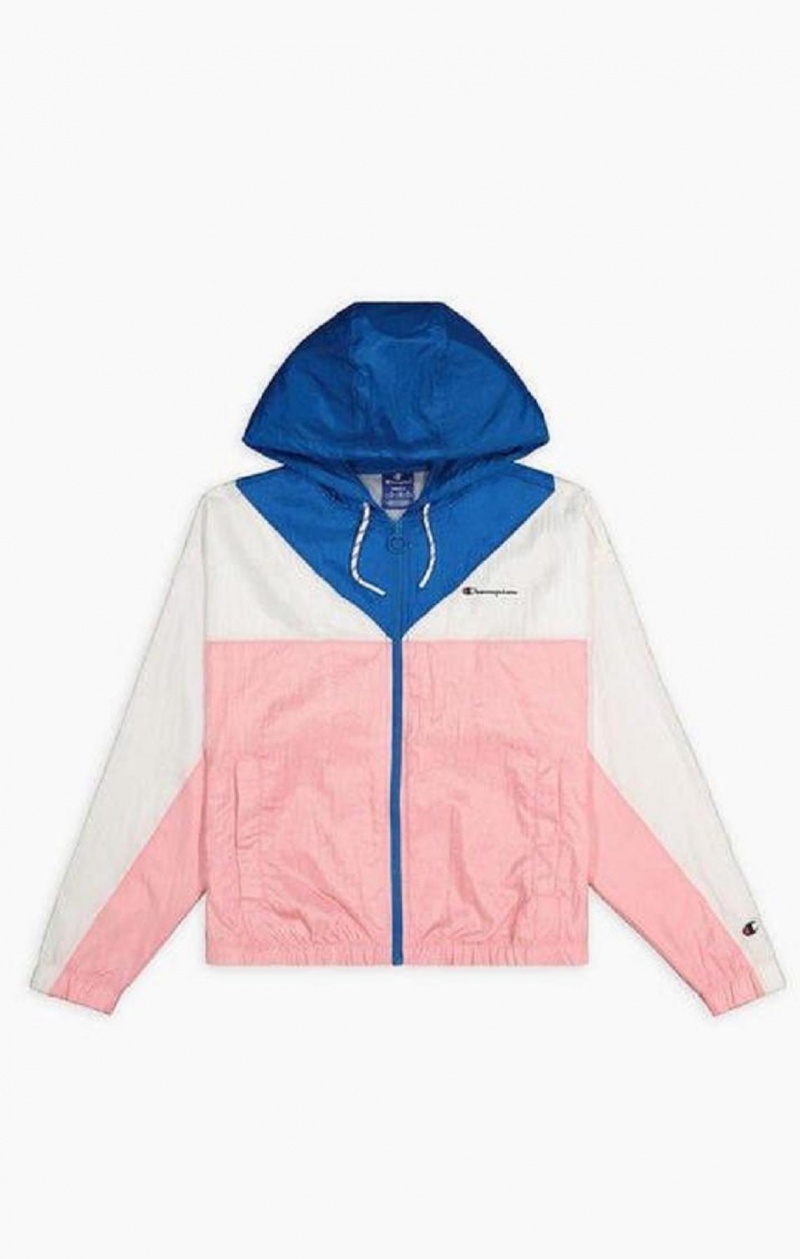 Sweat a Capuche Champion Colour Block Encapuchonné Piste Jacket Femme Rose | 6190-HXIGM