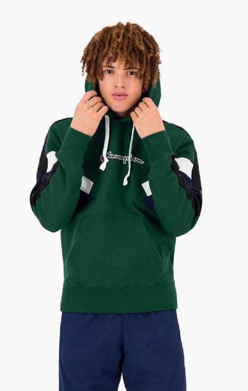 Sweat a Capuche Champion Colour Block Insert Fleece Hoodie Homme Vert Clair | 5281-HWDUO