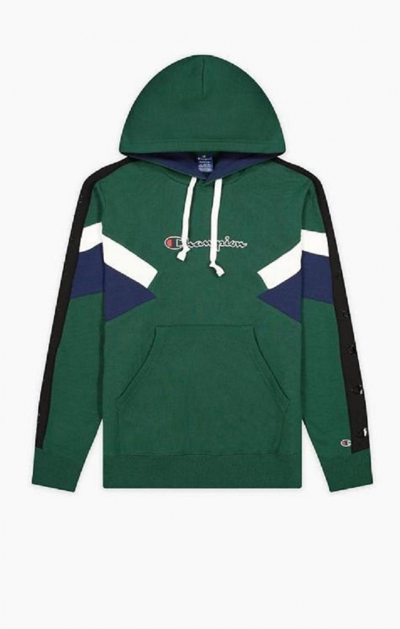 Sweat a Capuche Champion Colour Block Insert Fleece Hoodie Homme Vert Clair | 5281-HWDUO