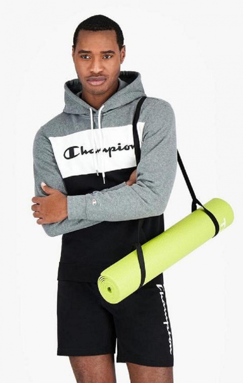 Sweat a Capuche Champion Colour Block Script Logo Hoodie Homme Grise Foncé | 8206-BWHNL