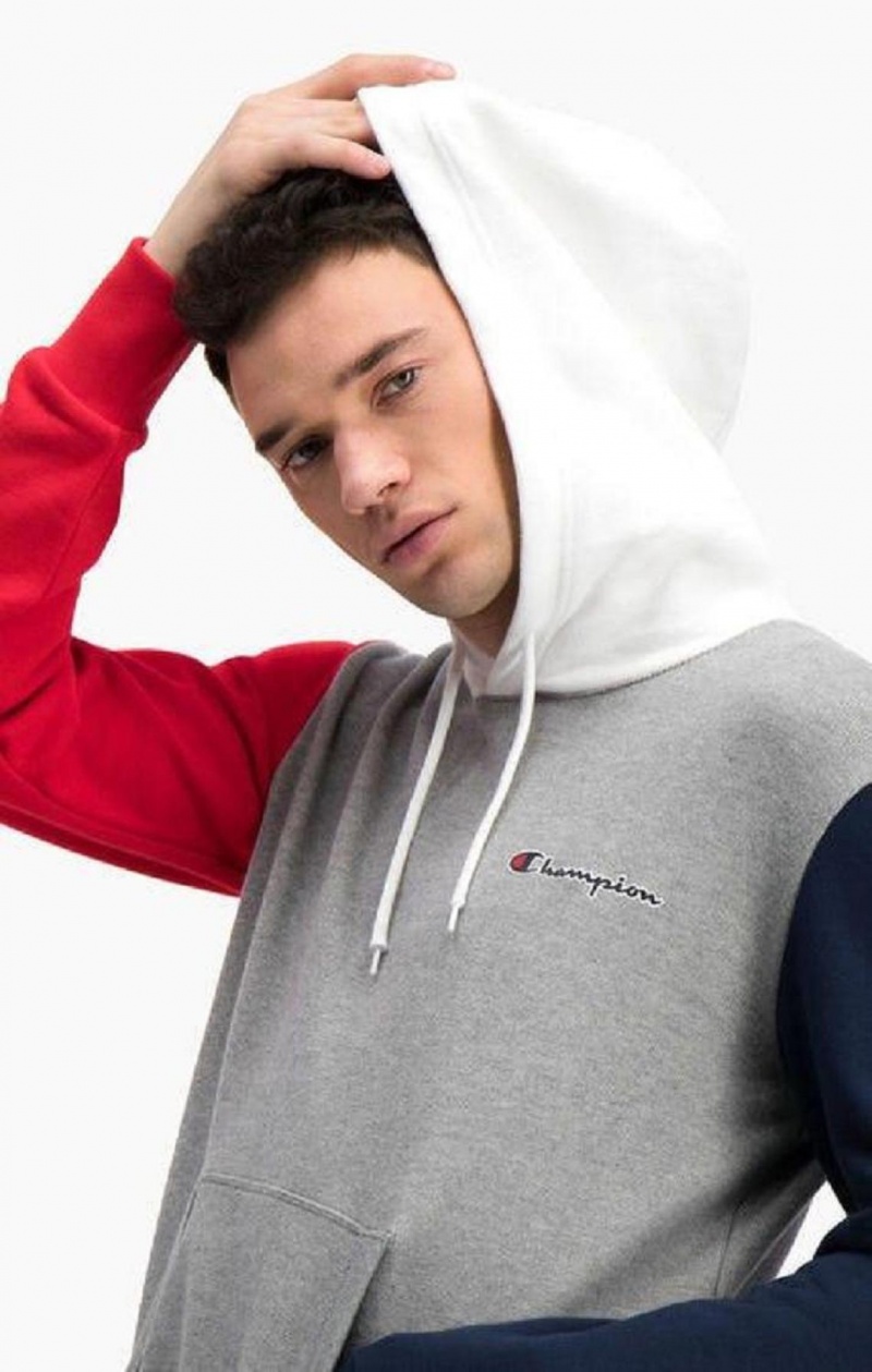 Sweat a Capuche Champion Contrast Colour Block Sleeve Hoodie Homme Grise Foncé | 4297-XYRNW