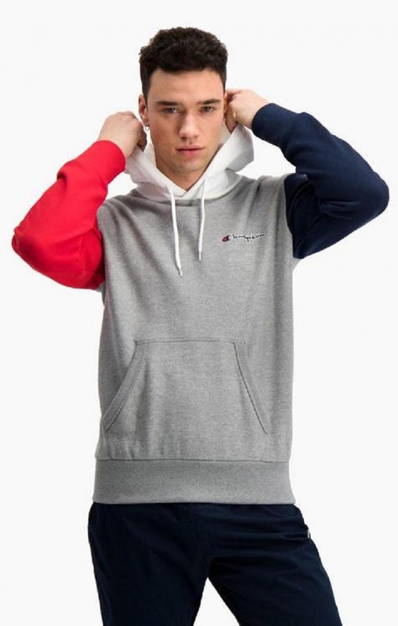 Sweat a Capuche Champion Contrast Colour Block Sleeve Hoodie Homme Grise Foncé | 4297-XYRNW