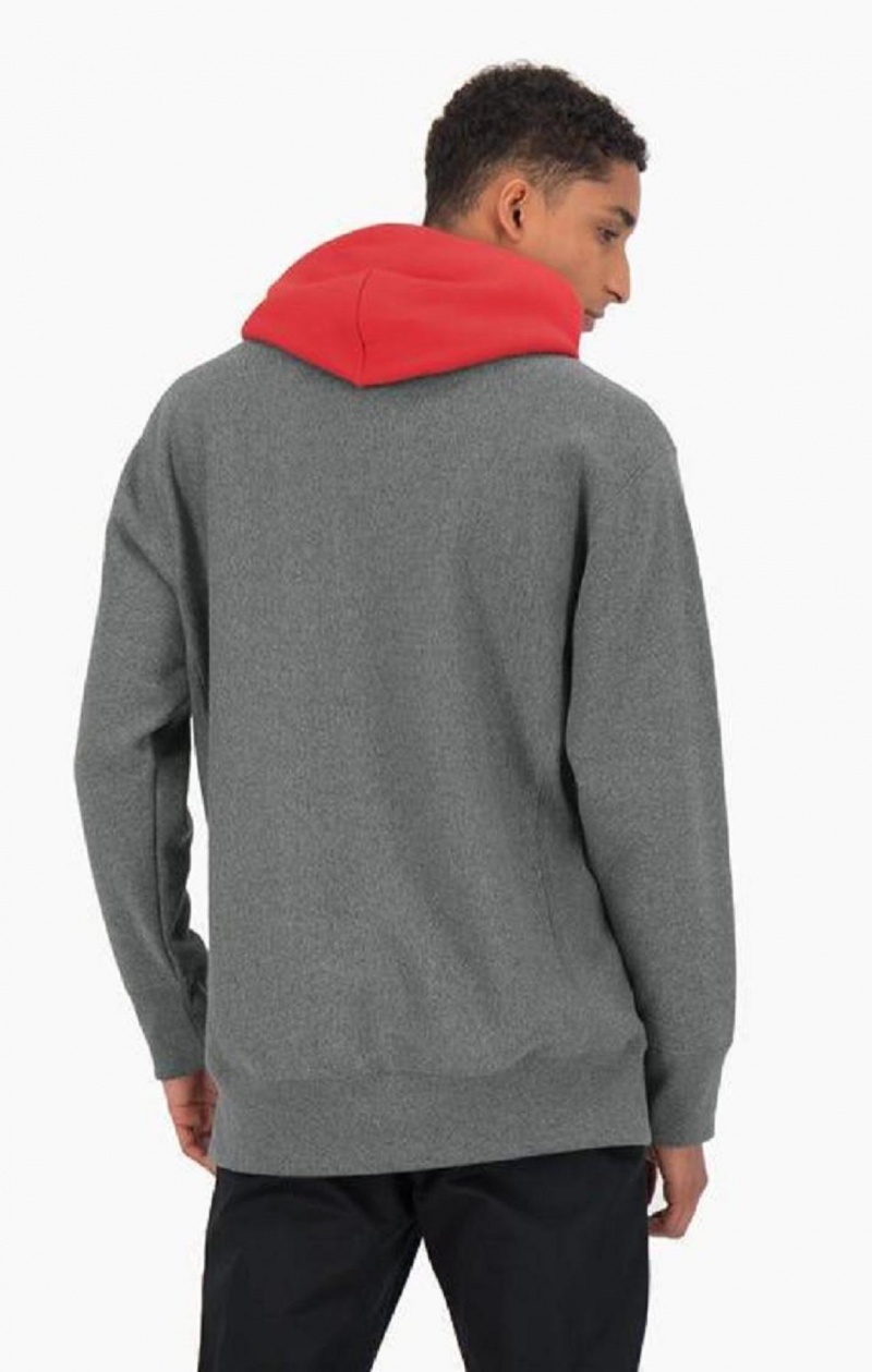 Sweat a Capuche Champion Contrast Hood Reverse Weave Hoodie Homme Grise Foncé | 2096-MEYQP