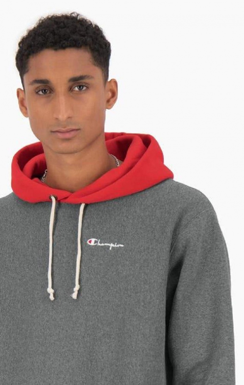 Sweat a Capuche Champion Contrast Hood Reverse Weave Hoodie Homme Grise Foncé | 2096-MEYQP