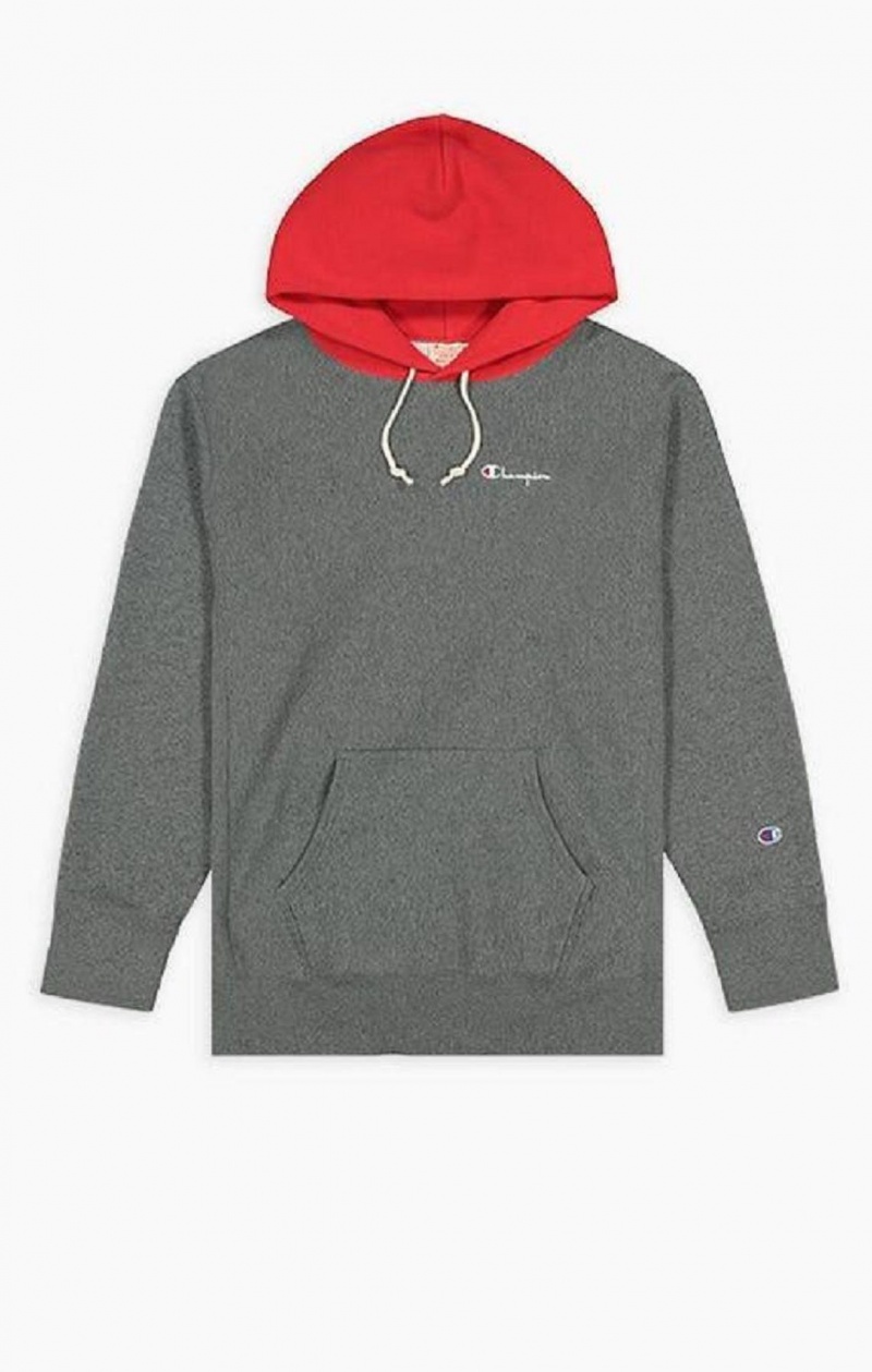 Sweat a Capuche Champion Contrast Hood Reverse Weave Hoodie Homme Grise Foncé | 2096-MEYQP