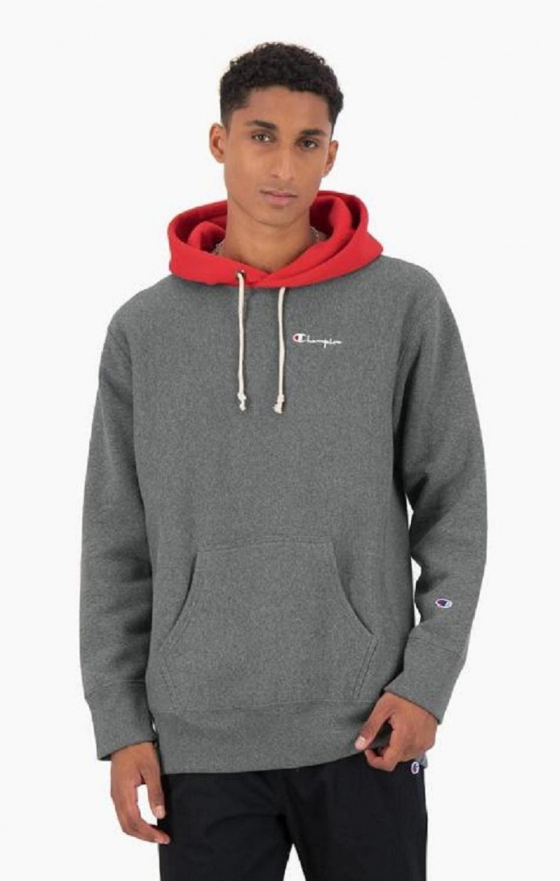 Sweat a Capuche Champion Contrast Hood Reverse Weave Hoodie Homme Grise Foncé | 2096-MEYQP