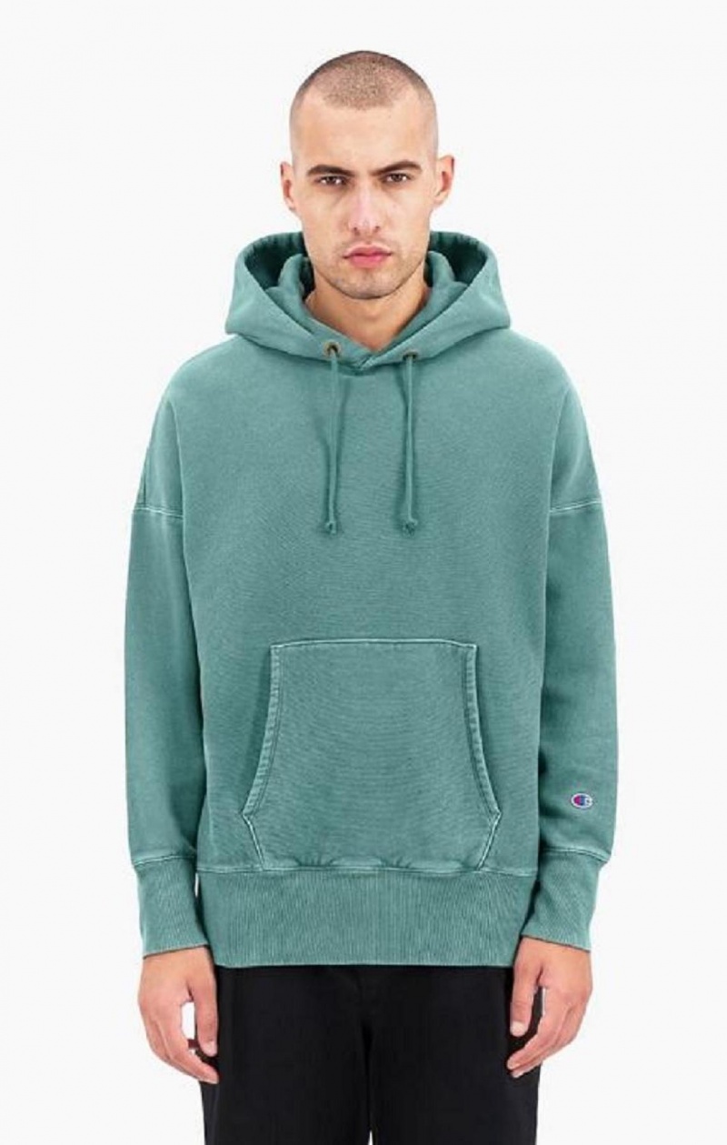 Sweat a Capuche Champion Drop Shoulder Reverse Weave Hoodie Homme Vert | 9604-ECFUD