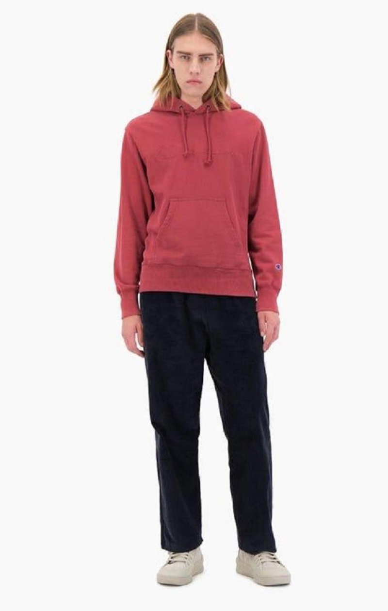 Sweat a Capuche Champion Embossed Script Logo Reverse Weave Hoodie Homme Rouge | 6249-KTZLA