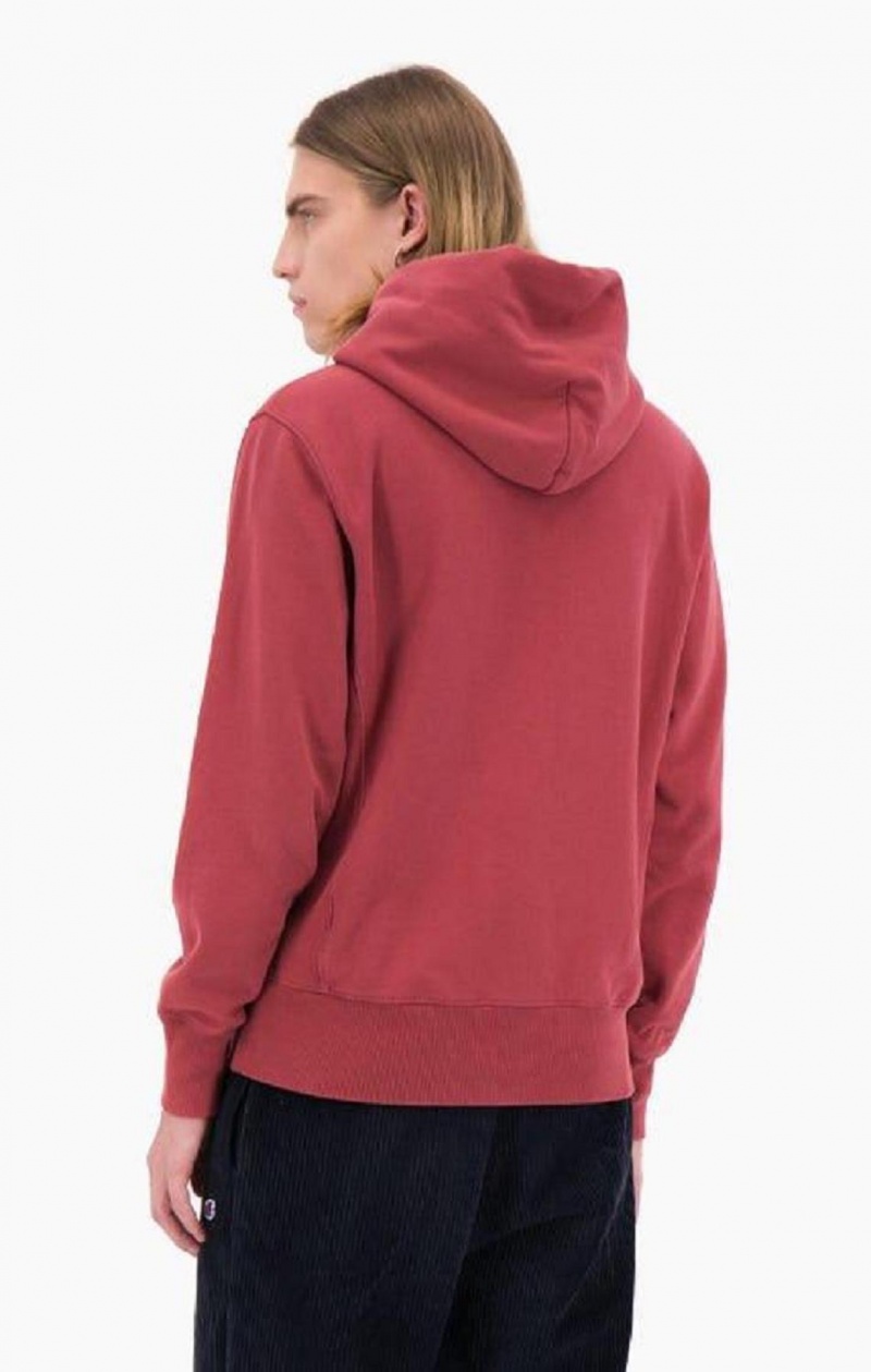 Sweat a Capuche Champion Embossed Script Logo Reverse Weave Hoodie Homme Rouge | 6249-KTZLA