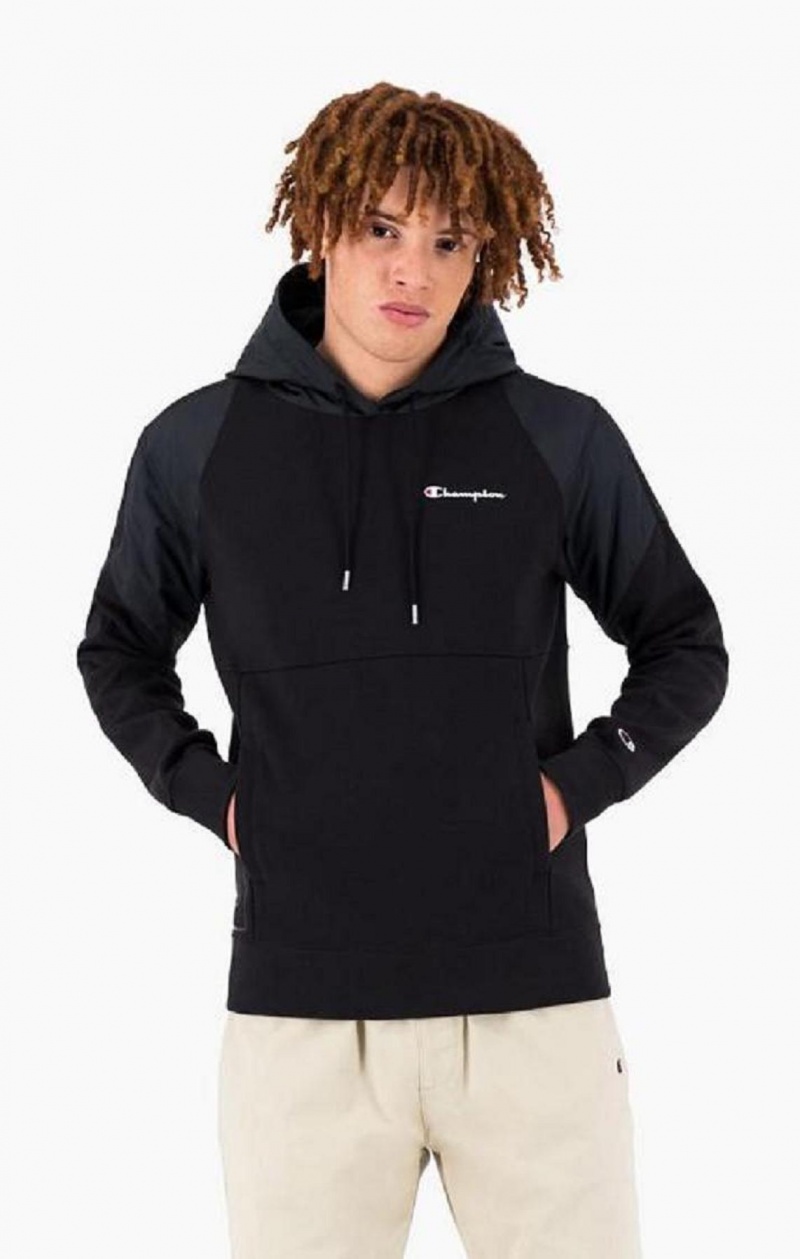 Sweat a Capuche Champion Graphique Logo Print Rembourré Insert Hoodie Homme Noir | 9780-QJXIL