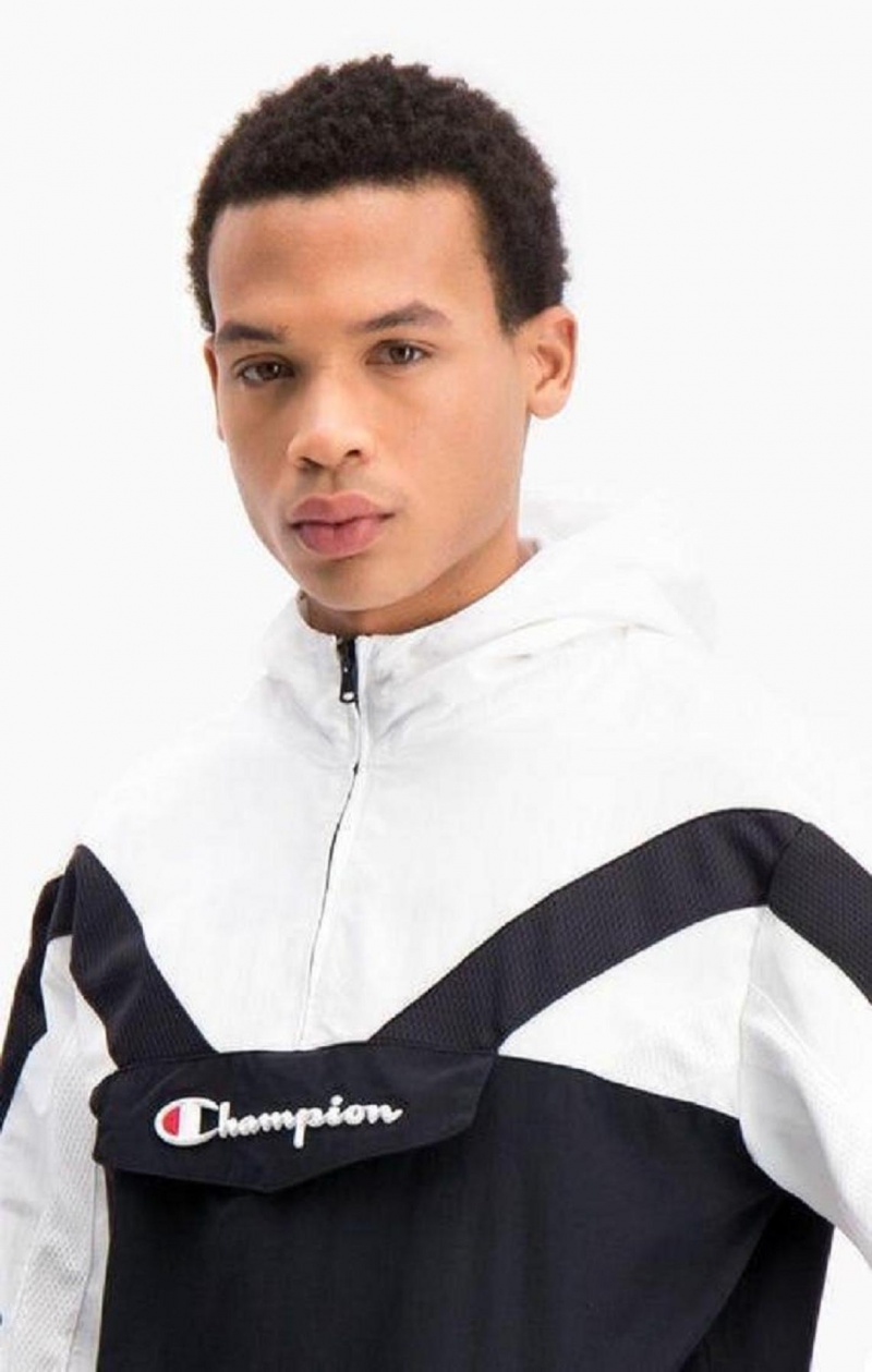 Sweat a Capuche Champion Half Zip-Up Colour Block Encapuchonné Piste Jacket Homme Noir | 6519-QKPIF