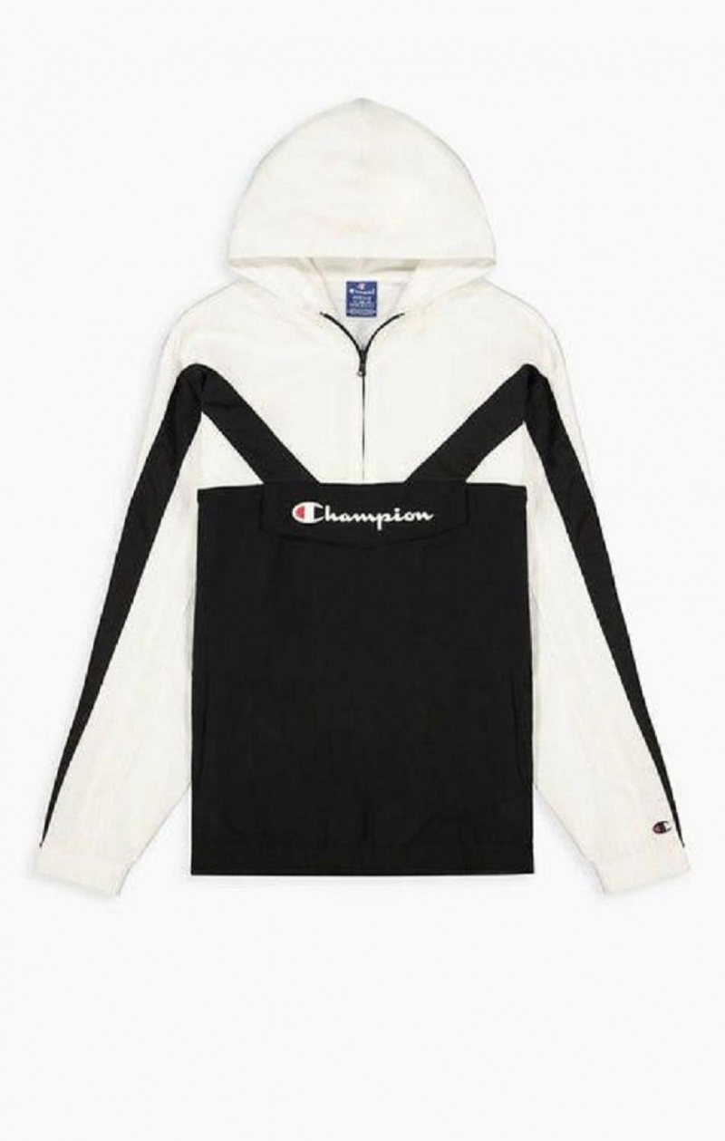 Sweat a Capuche Champion Half Zip-Up Colour Block Encapuchonné Piste Jacket Homme Noir | 6519-QKPIF