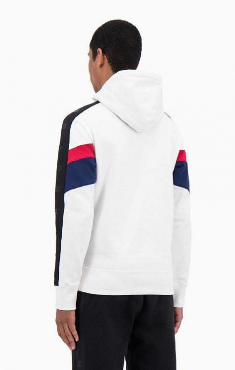 Sweat a Capuche Champion Half Zip-Up Colour Block Hoodie Homme Blanche | 3140-EAPFO