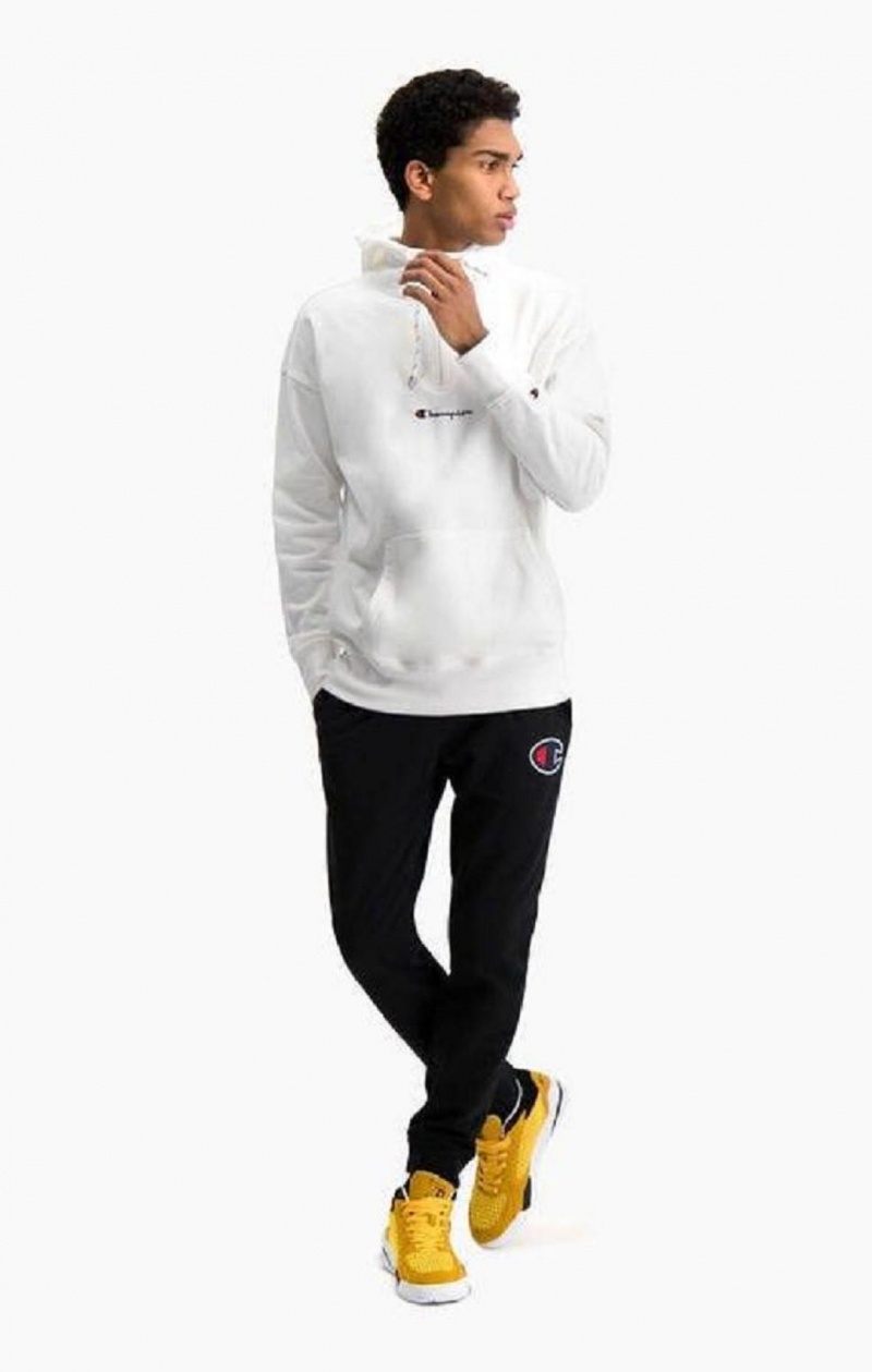 Sweat a Capuche Champion Half Zip-Up Oversized Script Logo Hoodie Homme Blanche | 7658-AGIDQ