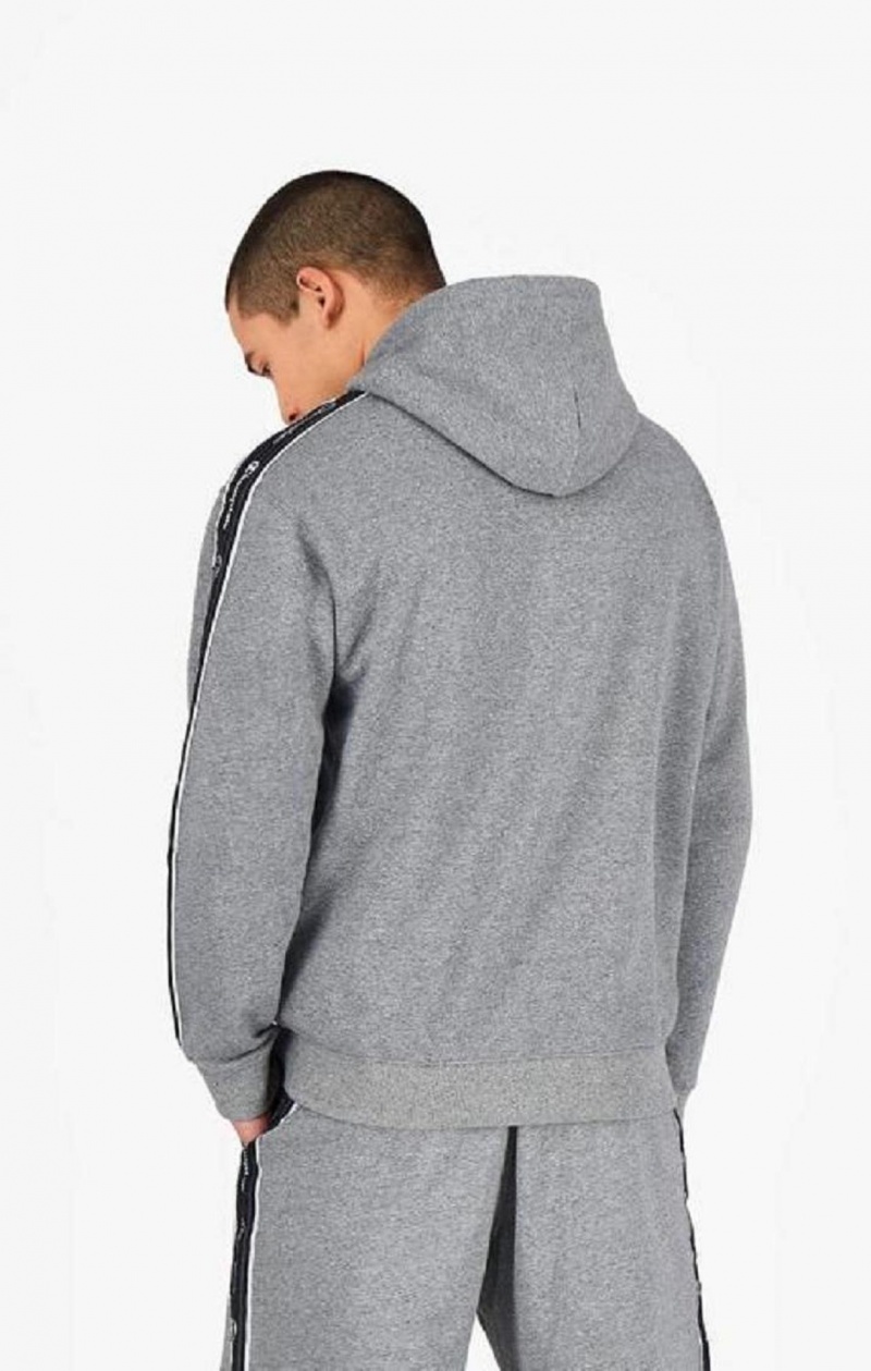 Sweat a Capuche Champion Jacquard Logo Tape Hoodie Homme Grise Foncé | 4502-OAZSR