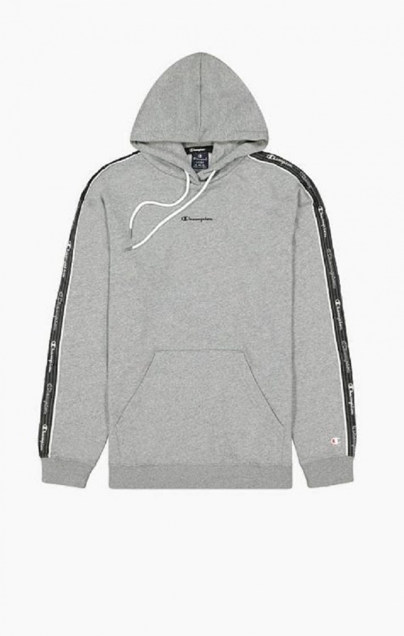 Sweat a Capuche Champion Jacquard Logo Tape Hoodie Homme Grise Foncé | 4502-OAZSR