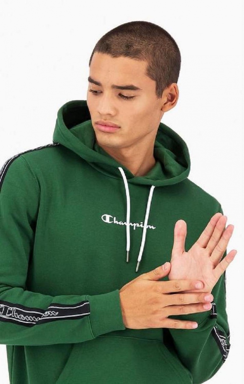 Sweat a Capuche Champion Jacquard Logo Tape Hoodie Homme Vert Clair | 7054-AZNPK