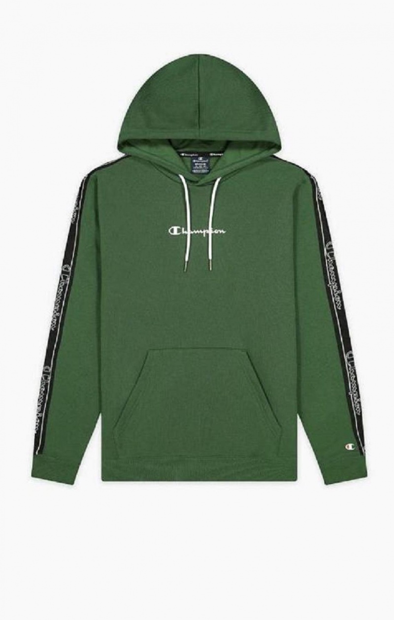 Sweat a Capuche Champion Jacquard Logo Tape Hoodie Homme Vert Clair | 7054-AZNPK