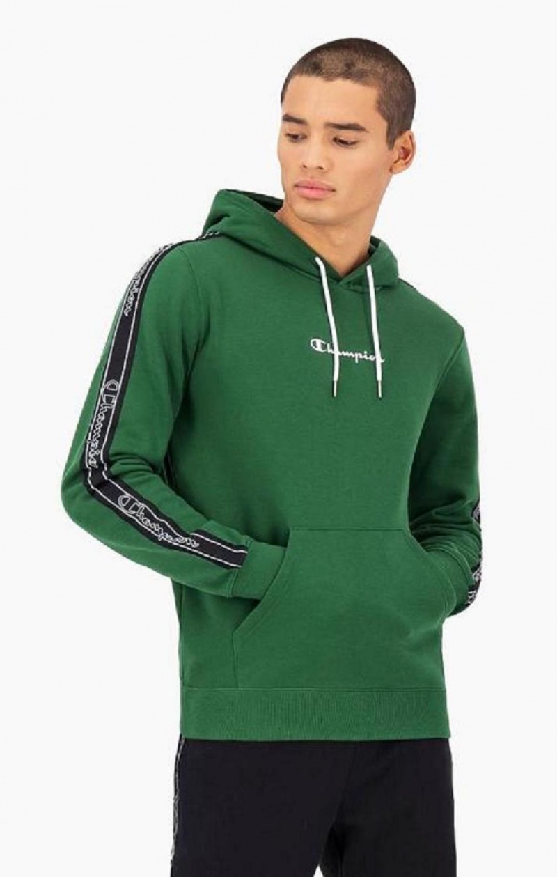 Sweat a Capuche Champion Jacquard Logo Tape Hoodie Homme Vert Clair | 7054-AZNPK