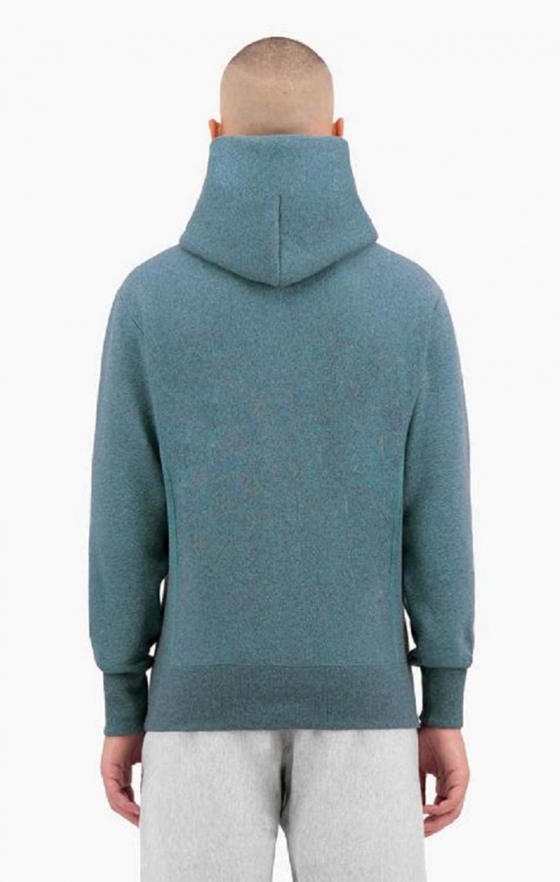 Sweat a Capuche Champion Jaspé C Logo Reverse Weave Hoodie Homme Turquoise | 9324-AOIDK