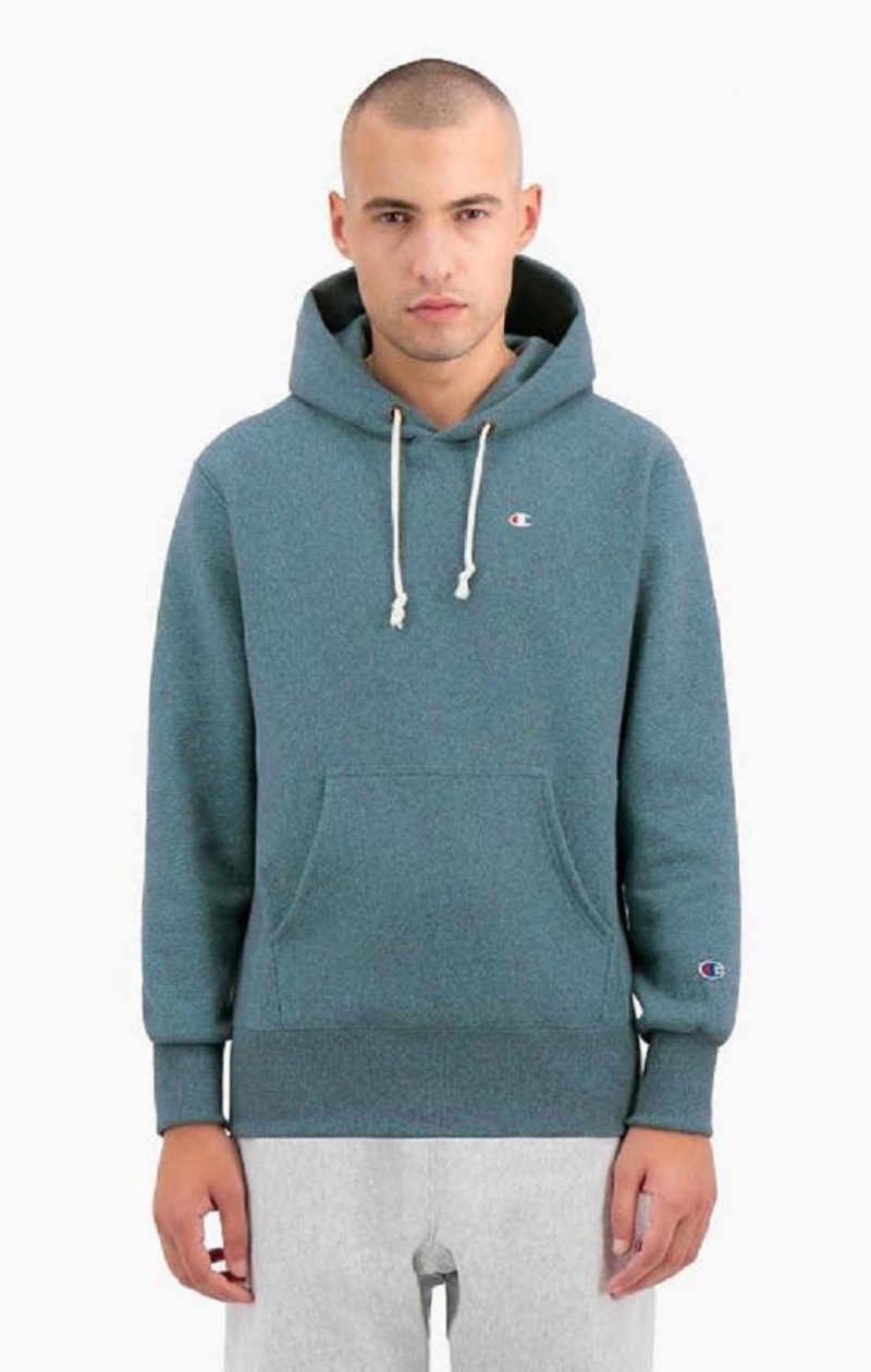 Sweat a Capuche Champion Jaspé C Logo Reverse Weave Hoodie Homme Turquoise | 9324-AOIDK