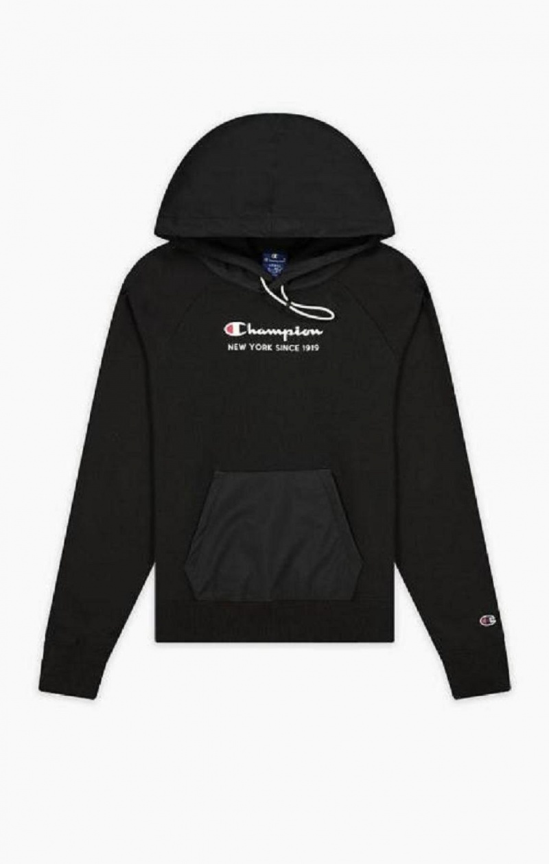 Sweat a Capuche Champion New York Hoodie Femme Noir | 8421-WISFR