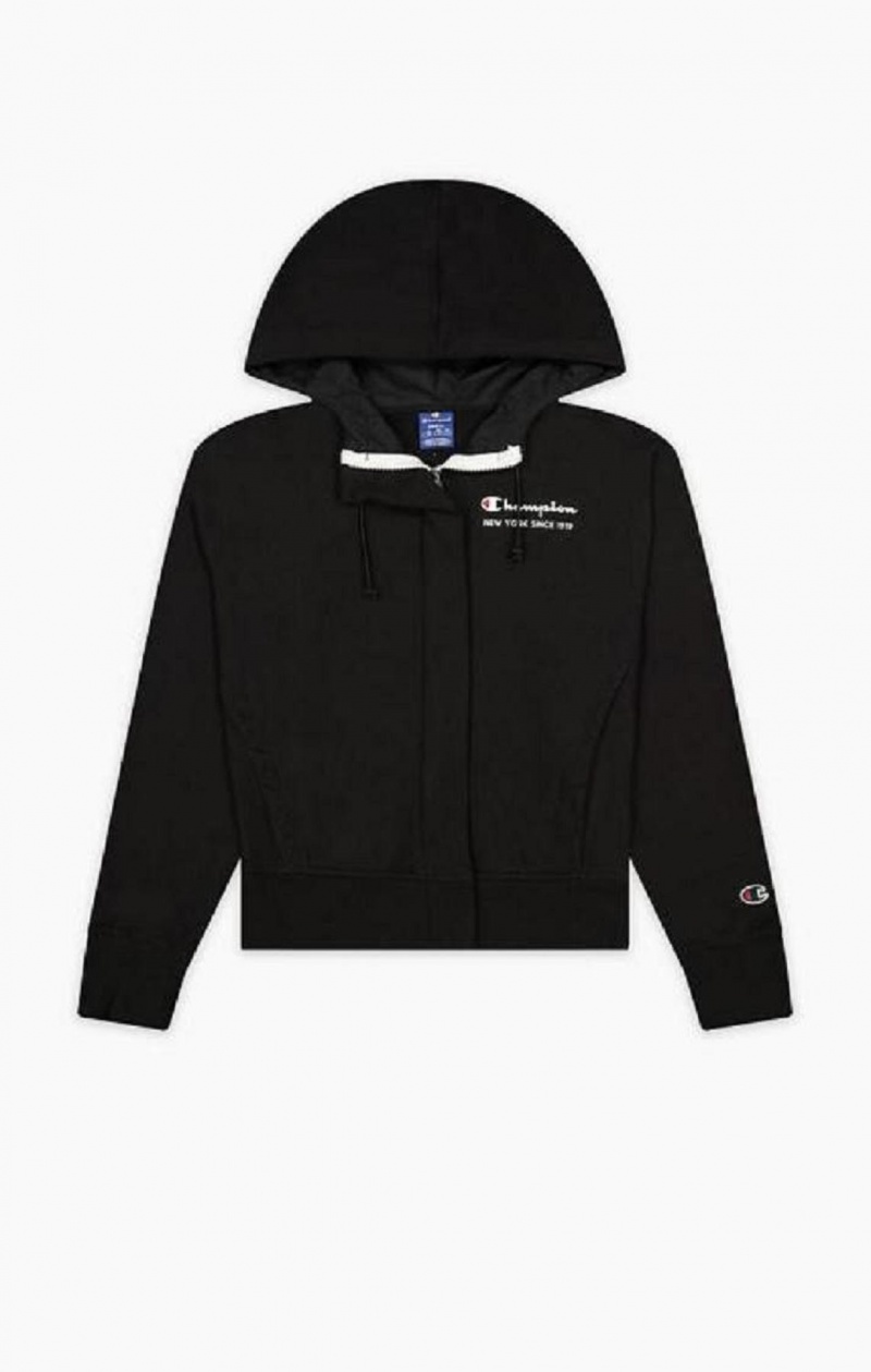 Sweat a Capuche Champion New York Hoodie Femme Noir | 9384-CERYV