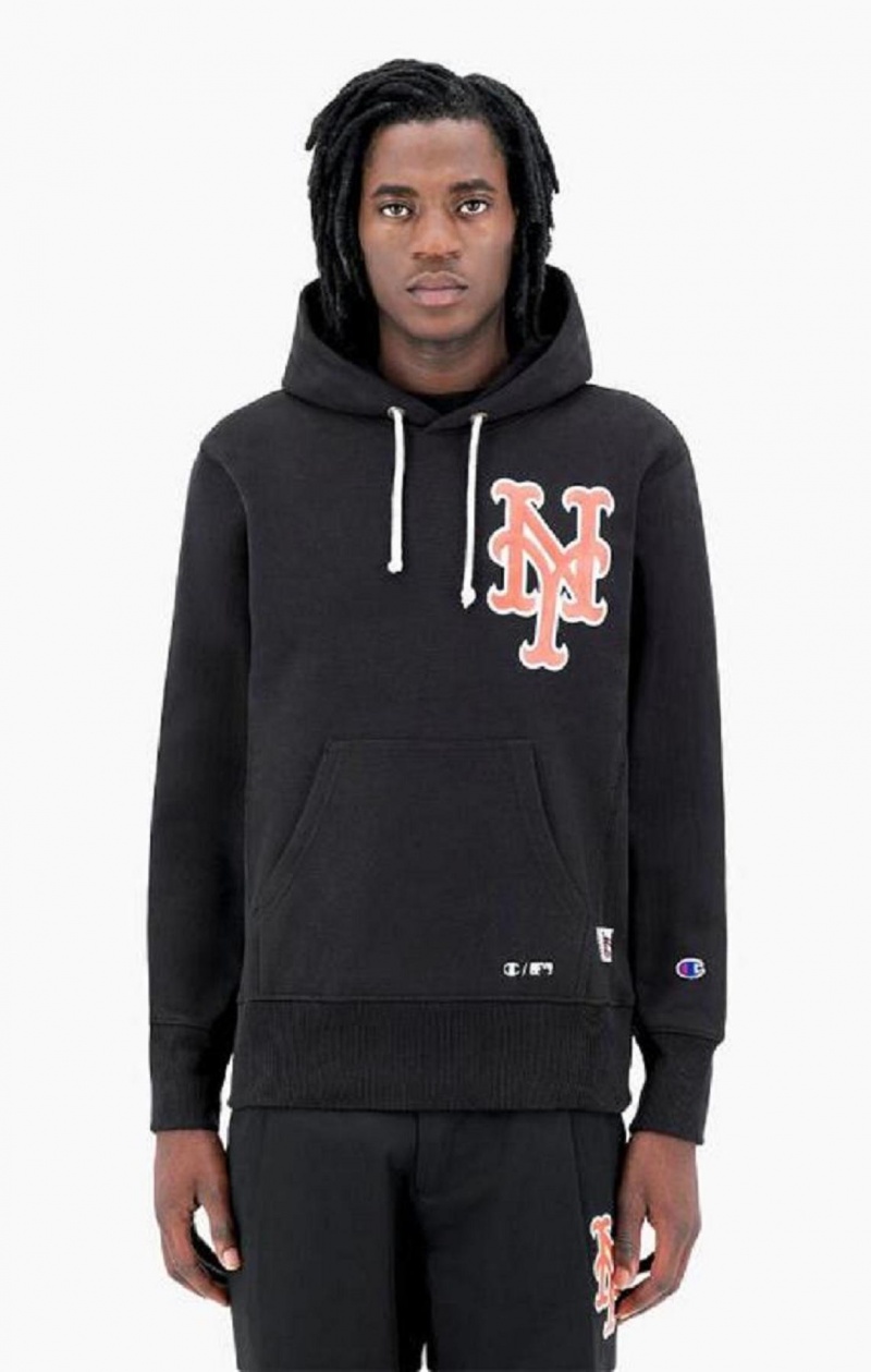 Sweat a Capuche Champion New York MLB Hoodie Homme Noir | 7824-EDJCO