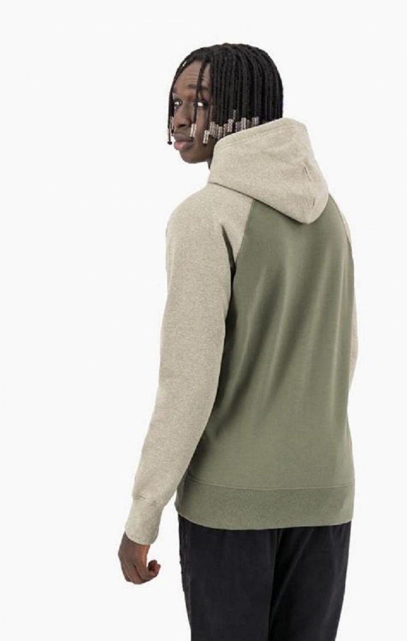 Sweat a Capuche Champion Recycled Materiel Logo Encapuchonné Sweatshirt Homme Vert Olive Vert | 0589-NQVAR